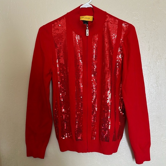 St. John Jackets & Blazers - St John Sparkly Red Jacket
